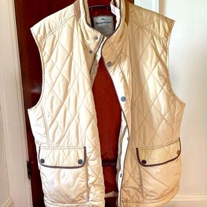 TOMMY BAHAMA Quilted Vest Mens Full Zip Nylon Pockets Snap. Follow you dreams.